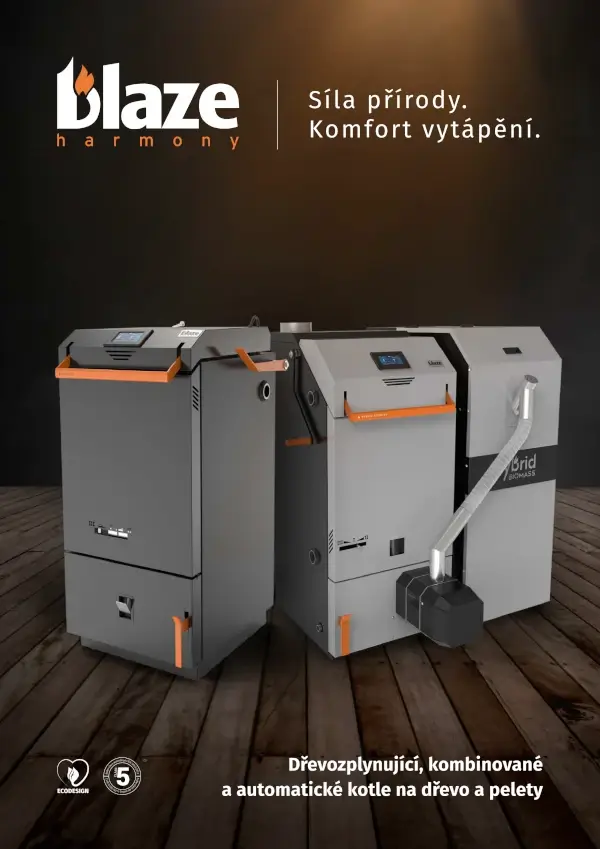 Katalog BLAZE HARMONY 2023, Dřevozplyňující, kombinované a automatické kotle na dřevo a pelety